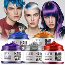 sevich Temporary Hair Coloring Wax Hair Dye, 4.23oz Instant Hairstyle Mud Cream Color Mask, Natural Hair Coloring Wax Material Disposable Hair Styling Dye Ash (Blue, Dye Free) For Cosplay, Party, Masquerade, Halloween Etc. - Hồng - Xem 4