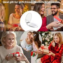 White Sunlight LED-Lit Travel Makeup Mirror | 1X/5X Dual Magnification, 5-Inch Large Clear Mirror | 3 Color Temperatures, Touch Dimmable, Eye-Friendly | Foldable Portable, Magnetic Auto-Off | Type-C Rechargeable, Travel Essentials, Gift-Ready - 白色的 - 查看 9