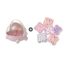 透明娃娃展示盒，带翻盖，便携式手持玩具收纳盒，带软垫，防尘收藏品整理盒 - 配有各种随机可爱的软垫，设计生动有趣，也可作为耐用的展示盒使用。 - 彩色 - 查看 11