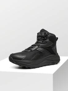 Men's Hiking Boots Wide Toe Box Low Drop Waterproof Outdoor Trekking Camping Shoes For Plantar Fasciitis Bunion Katahdin - 黑色 - 查看 1