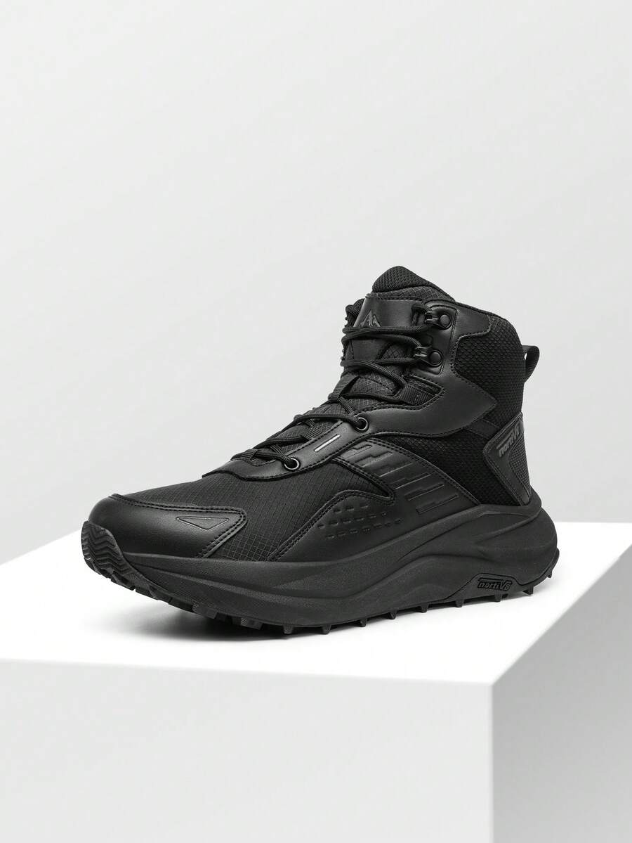 Men's Hiking Boots Wide Toe Box Low Drop Waterproof Outdoor Trekking Camping Shoes For Plantar Fasciitis Bunion Katahdin - 黑色 - 查看 1