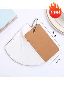 100 piezas de tarjetas de notas de cartulina blanca con anillos, tarjetas de índice en blanco para notas, aprendizaje, uso de oficina, colores surtidos, útiles escolares - Multicolor - Ver 11