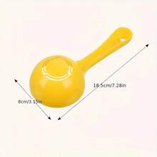 1 Piece Bright Yellow Semi-Circular Rice Spoon - Durable Plastic Kitchen Tool With Ergonomic Handle, Easy For Flipping Rice And Vegetables, Portion Control And Serving - Ideal For Festive Meals And Diet Management, Unique Design Tableware - Yellow - View 3
