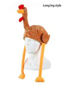 1pc Turkey Hats For Woman Man Thanksgiving Hat With Head Thanksgiving Party Favors Supplies Fun Plump Turkey Hat Legs And Tail Fancy Dress Accessory Trot Accessory Toy For Holiday Gift