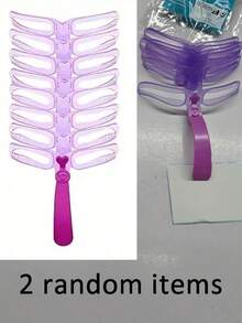 8片装可重复使用眉形模板，眉形塑造套装，眉妆模板，眉形修饰器，带手柄的眉毛修型模板，易于使用的眉形定型套装 - 8种不同眉形，耐用PVC材质带手柄的修型卡，可完美勾勒眉形，眉毛修剪器，眉毛绘制工具，化妆工具，美容工具 - 彩色 - 查看 10