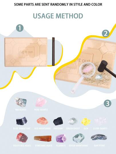 1PC Gemstones Dig Kit, Archaeology Geology ScienceProjects ,Solar System Science Kit For Kids,Excavate Gems, STEM Educational Space ToysPlanet Collection Kit, Gift For Boys&Girls Age 3+,Birthday Gift, Back To School