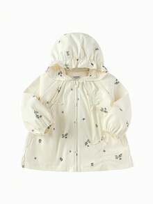 Balabala Young Girl Jacket Hooded 2025 Fall New Windproof Water-Resistant - White Purple - View 1