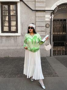 Boho Plus Size Fall And Winter Fashion Casual Vacation Simple Colorblocking Art Pattern Jacquard Round Neck Long Sleeve Sweater Pullover Brunch Outfits For Women Plus Size Halloween Sweater Christmas Clothes