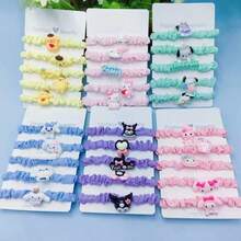 Sanrio 3pcs Sanrio Cartoon Hair Scrunchies/Headbands - Hello Kitty, My Melody, Black Cat, Cute & Sweet Hair Accessories Designed For Women, Suitable For Halloween, Christmas, Birthday, Gifts For Girlfriends, Couples, Friends