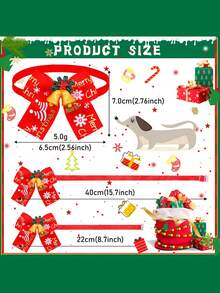 10件全新圣诞蝴蝶结、圣诞老人、公仔狗猫宠物吊坠、圣诞宠物配饰、宠物领带、宠物装饰，适合节日派对，款式随机 - 彩色 - 查看 2
