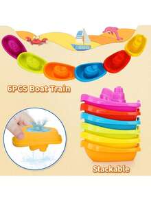 Baby Bath Toys, Little Boat Train Bath Toy 6 Packs, Cute Swimming Water Bath Toys For Toddlers Boy Girls Toys, Fun For Babies And Toddlers