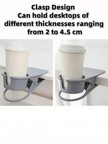 1pc Creative Water Bottle Holder And Desk Organizer. This Plastic Storage Holder Is Placed On The Edge Of The Desk And Serves As A Cup Holder For The Office Table. It Is Made Of High-Quality Plastic, Lightweight .