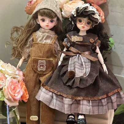1件套BJD娃娃1/6比例30厘米服装套装 - 可爱娃娃衣服和换装服饰 | 时尚球形关节娃娃衣橱，娃娃收藏家的理想之选，适合作为生日、圣诞节、万圣节、平安夜的礼物