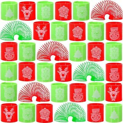 6/12/24/72PCS Christmas Coil Springs For Kids - Assorted Christmas Theme Pattern And Colors Magic Spring Toys, Christmas Party Favors, Christmas Stocking Stuffers For Kids Boy Girl, Birthday Party Favors, Gift Bag Filler, Pinata Filler, Random Colors