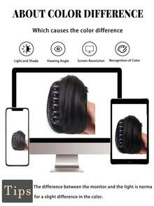 Synthetic Hair Bun For Women, Claw Clip Hairpiece With High-Temperature Fiber, Fluffy & Natural Slouchy Bun Maker, Straight Hair Scrunchie Fall Fashion Women Hair Clip Autumn Hair Accessories Elegant Hair Claw Hair Clutch Clips For Hair Winter For Vacation Outfits Woman