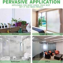 Película de Privacidad para Ventanas (45x400CM), Película Decorativa para Vidrio, Película de Vidrio Esmerilado, Privacidad de Vinilo para Ventanas, Adhesivo Estático Sin Pegamento, Resistente a los Rayos UV - 1 - Ver 9