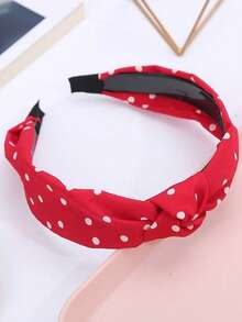 Diadema con estampado de lunares, un nuevo accesorio de cabello versátil para mujeres, un accesorio y diadema especial para lavarse la cara con una diadema de tela con parte superior de calavera