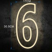 1 Pack LED Neon Light Number Sign, Warm Yellow Single Digit 0-9, USB Powered Wall Hanging Decor Sign With Hook, Dimmable Switch, Suitable For Birthday, Anniversary, Home, Bar, Club, Wedding Gift - Huang Guang - View 9