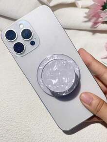 Soporte magnético para teléfono con patrón de concha de colores, pegatina de soporte de teléfono con textura de concha brillante, diseño creativo