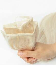 Sewn-In Hair Extensions, Human Hair, Remy Hair Bundles, 18/613 Ash Blonde Ombre Bleached Straight Hair, Handmade Woven, Sewn-In Extensions, Halloween Costume - S18/613 - View 5