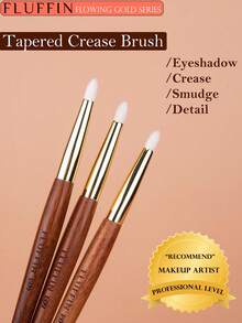 1支 FLUFFIN E09 眼影晕染刷，眼影晕染眼线细节化妆刷，100% 细尖山羊毛，铜箍和非洲红木手柄，化妆工具，眉刷，眼影刷，螺旋刷，赠品 - 紅木色 - 查看 2