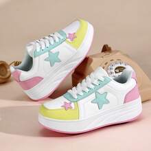 Adjustable 4-Wheel Roller Skates For Teenage Girls, Detachable Multifunctional Inline Skates, Lace-Up Casual Sports Shoes For All Seasons