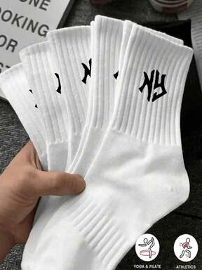 40只/30只/24只装男女通用舒适运动袜，男士长袜适合运动和训练，女士长袜适合休闲和商务穿着，抗菌、柔软、黑白配色、防臭、吸湿排汗、轻便舒适，适合秋冬季节穿着，20只/10只/8只/6只/4只/2只装，秋季