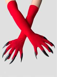 1 Pair Halloween Long Ghost Claw Gloves Party Dress Up Gloves Long Nails Cosplay Halloween Funny Gloves