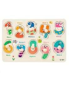 1Pc Wooden Shape Puzzle Toy, Fine Motor Color Matching Sorting Board, Early Learning Educational Activity Toy Gift For Preschool Toddler Baby 3 4 5 Year Old - Multicolor - View 23