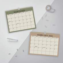 2026 年简约挂历，1 月至 12 月 12 个月，8.27*11 英寸，创意月历，家居装饰日历，圣诞节和新年礼物 - 軍綠色 - 查看 5