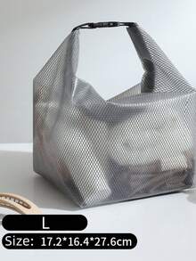 Large Capacity Drawstring Waterproof Stationery Bag, Toiletry Bag With Mesh, Multifunctional Handbag, Document Bag, Minimalist Large Capacity, Multipurpose Storage Box, School Supplies, Snacks - Rectangular Home Organization Box, Storage Container