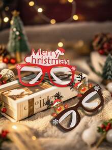 9Pcs-Christmas Glasses Frame, Fun Santa Claus, Christmas Tree, Reindeer Shaped Paper Glasses - Party Gift, Christmas Party Glasses Costume Eyeglasses Accessories For Christmas Gifts Holiday Photo Props,Christmas Gift Accessories, Holiday Party Supplies Christmas Decoration Accessory, Used For Photo Booth Props And Christmas Decorations - Novel Accessories For Holiday Celebrations