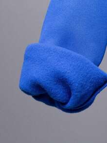 1pc Teen Girls Casual Versatile Workout Fleece Hooded Sweatshirt, Thick & Warm, Spring/Autumn/Winter - Blue - View 7