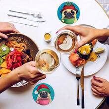 1set/4pcs/6pcs Christmas Snow House Patterned Diatom Mud Coasters, Suitable For Home Decoration, Coffee Shops, Afternoon Tea, Restaurant Decoration, Theme Parties, Daily Decoration, And Can Also Be Given As Christmas Gifts