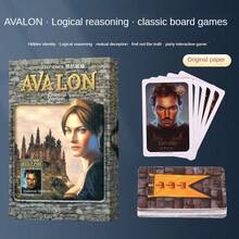 Avalon Party Board Game, Resistance Party Board Game Strategy Card Game, 2-10 Players Tabletop Game, Avalon Board Game Cards, Adult Casual Party, Strategy Deduction Game - Hidden Agenda Strategy - Multiplayer Card Game, Family Party Board Game Cards - Captivating Spy Thriller Edition, Standard Size, Strategic Thinking Under Charming Card Design, Fashionable Box, Card Material: Paper