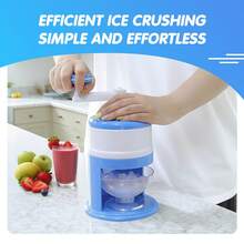 Manual Shaved Ice Maker Machine For Slushies And Snow Cones, Small Household Slushie Machine For Fruit Smoothies, Blue - 藍天色 - 查看 3
