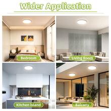 LED Ceiling Light, Home LED Light, White Frame Flat Panel Light, Bedroom Flush Mount Light, Home Lighting, 6500K, 110V/220V Universal, LED Room Light, High Brightness, Flicker-Free, Square/Round Pendant Light, Indoor Lighting Suitable For Home/Bedroom/Room/Hallway/Kitchen/Bathroom/Apartment/Balcony/Office - White Panel Ceiling Light - View 8