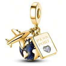 1 buc Pandantiv cu toc înalt în formă de zeiță Globe-Trekking din argint, pentru sezonul de absolvire, șapcă de burlac, design cu coroană de prințesă, cu pandantiv brățară originală - Bijuterii artizanale din email negru pentru femei, cadou