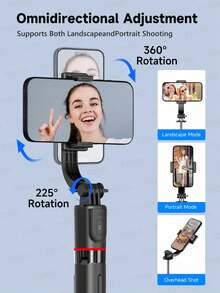 TOKQI 171.7CM Extended Tripod Selfie Stick,Detachable Design Rotation Phone Holder With Wireless Remote Control,Portable, Lightweight, Compatible With Android IOS Smartphones,Gopro,Sport Camera - Multicolor - View 11