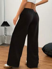 1PC Women's Casual Drawstring Wide Leg Pants Women's Loose Fit Straight Leg Drawstring Jogger Pants For Daily Wear Hiking Travel Trekking Running Cycling