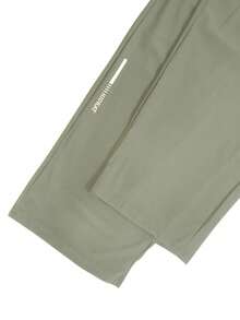 大码男士松紧腰休闲商务裤，拉链口袋薄款透气直筒裤，适合高尔夫、休闲和日常穿着 - 卡其色 - 查看 8