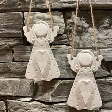 3 件 DIY 粘土模具天使女孩吊坠模具家居装饰挂饰模具，小号/中号/大号天使女孩树脂石膏硅胶模具 - 白色 - 查看 8