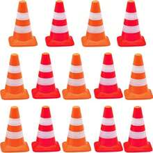 1/7/14/21个交通锥，仿真锥路标路障，小型交通标志锥用于微景观沙盘工程施工路锥模型，生日礼物，派对礼物 - 彩色 - 查看 13