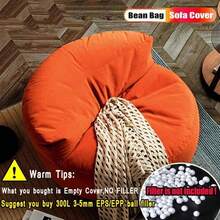 Bean Bag Chair Chenille Bean Bag Cover (No Filler)Washable Ultra Soft Pouf Ottoman Kids Adults Beanbag Chair Lazy Armchair Couch Floor Seating Living Room Furniture ( Color : Gray Green , Size : 100cm - 淺灰色 - 查看 3
