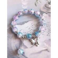 Forest-Style Fresh Butterfly Beaded Bracelet - Christmas Gifts , The 3D Butterfly Design Symbolizes Companionship And Is Universally Compatible With All Skin Tones And Decorations. - 粉色 - 查看 6