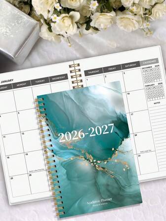 1pc 2026-2027 Monthly Planner, 5.6" X 8.0", 24 Months Academic Daily Weekly Monthly Planner Yearly Agenda Jan. 2026–Dec. 2027, School & Office Supplies Back To School Supplies