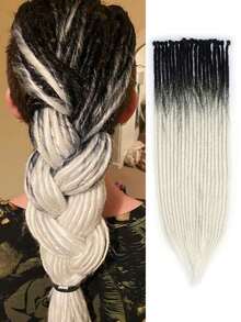24 Inch Dreadlock Extensions Thick 1cm Single Ended Synthetic Dreads Extensions Hippie Style Fake Dreads 10 Strands SE Crochet Dreadlocks Extensions For Girls - Two-Tone - View 16