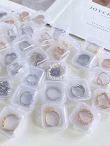 2pcs/3pcs/5pcs/10pcs/20pcs/30pcs Transparent Small Storage Box, Travel Portable Earplug Pill Jewelry Ring Necklace Dust-Proof Multi-Function Box Autumn University Essentials Travel Essentials For Holiday Vacation Travel Bag For Women Jewelry Organizer Jewellery Box For Women