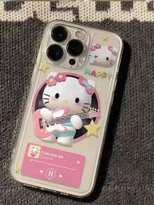 Sanrio Etui na telefon Sanrio Hello Kitty Bowknot KT Cat z przezroczystym bąbelkiem, odporne na wstrząsy, kompatybilne z telefonami Apple, styl, wodoodporny, odporny na upadki i zarysowania