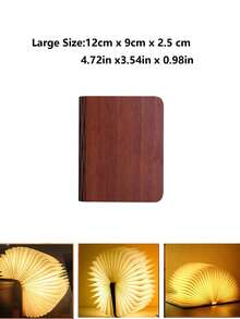 Wooden Reading Lamp, LED Bedside Lamp, Foldable Desk Lamp, Home Office Decor Gift - Multicolor - View 11